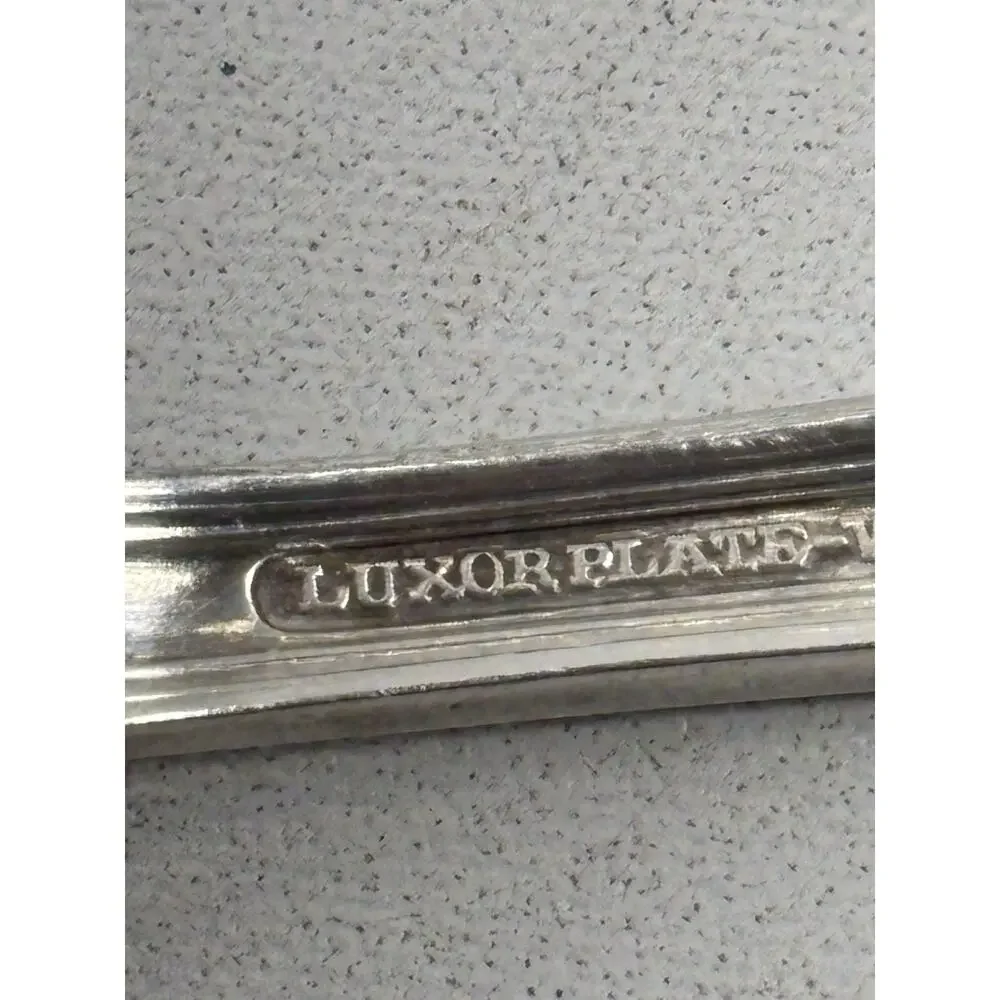 Vintage Wm A Rogers Luxor Plate Silverplate 8.5” Serving Spoon Art Deco